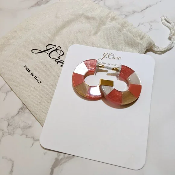J.Crew Made-in-Italy Mixed Acetate Hoop Earrings - Picture 3 of 8